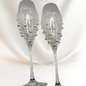 Wedding day champagne glasses